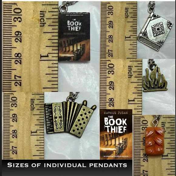 The Book Thief by Markus Zusak Handmade Literature Necklace Book Cover Accordion - Picture 14 of 16